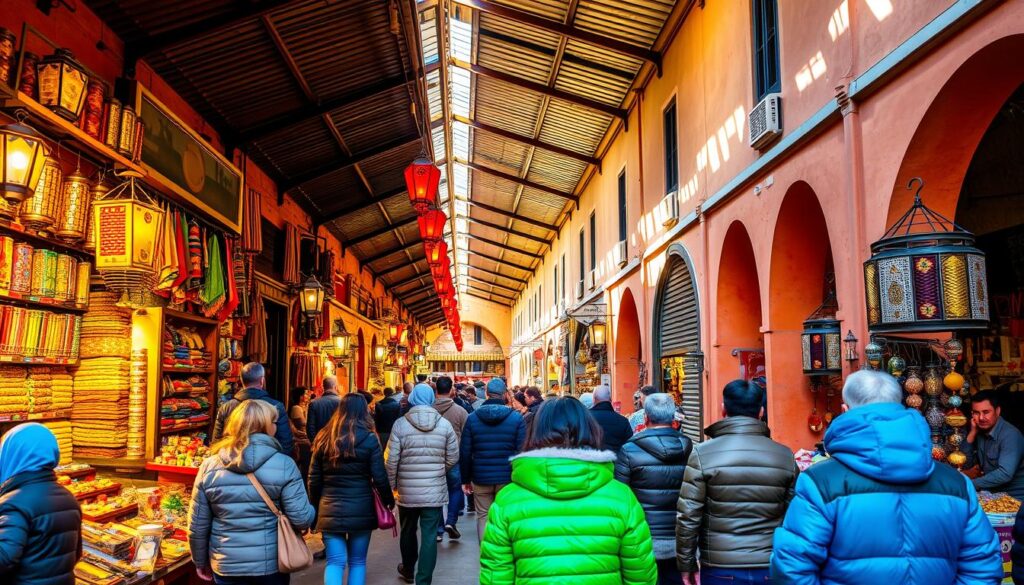 Exploring Marrakech medina and souks during pleasant December weather