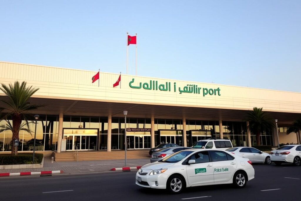 Exterior view of Rabat-Salé Airport terminal building in Morocco's capital