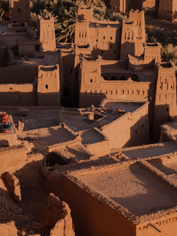 4 Days Tour From Marrakech To Fes 4 A stunning aerial shot of the historic architecture of Ait Benhaddou, Morocco.