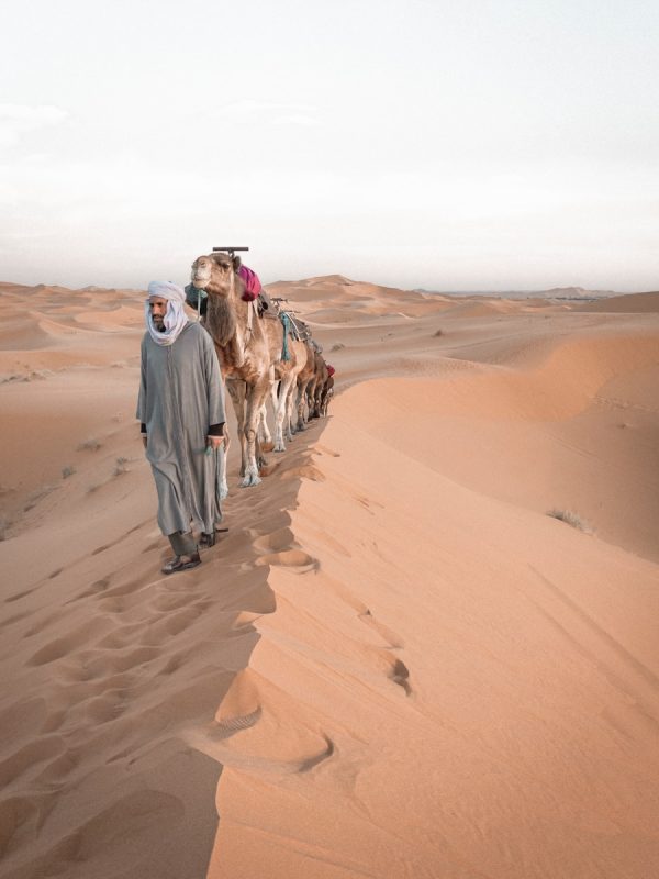 10 Day Morocco Tour From Casablanca 11 2 men walking on desert during daytime